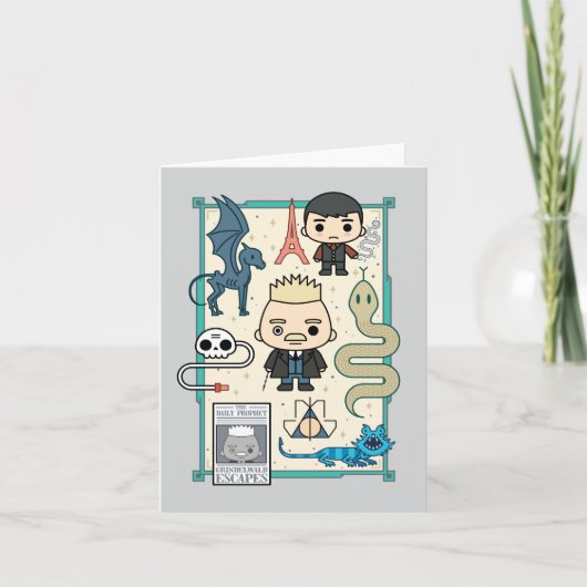 GELLERT GRINDLWALD™ & Barebone Cartoon カード (正面)