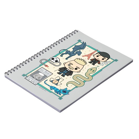 GELLERT GRINDLWALD™ & Barebone Cartoon ノートブック (左側)