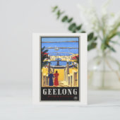 Gelong Australia Vintage Poster 1930 ポストカード (スタンド正面)