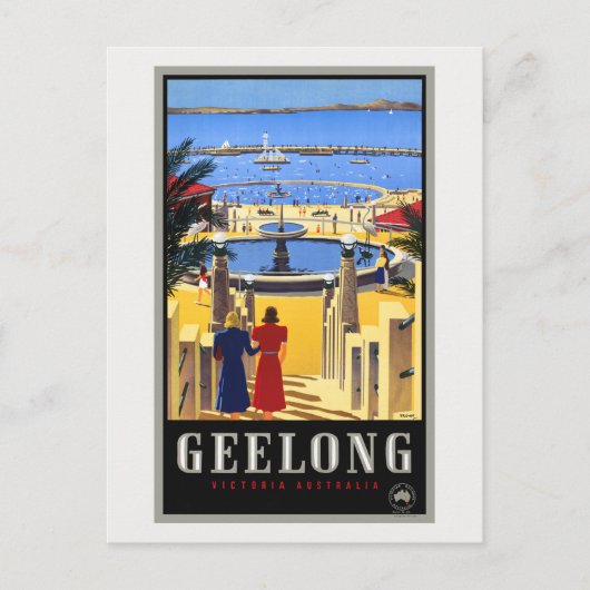 Gelong Australia Vintage Poster 1930 ポストカード (正面)