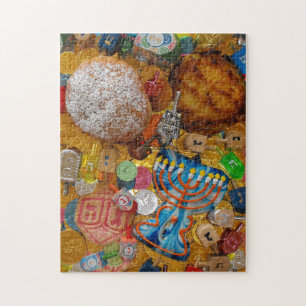 Gelt、Dreidels、（ユダヤ教）メノラー、Sufganiot、及びLatke ジグソーパズル