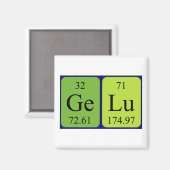 Gelu周期表名磁石 マグネット (正面/裏面)