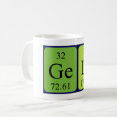 Gelu周期表名mug コーヒーマグカップ (正面左)