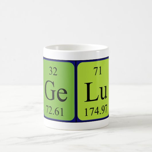 Gelu周期表名mug コーヒーマグカップ (中央)
