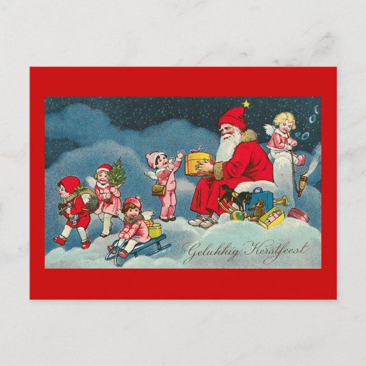 "Gelukkig Kerstfeest"のヴィンテージのオランダの郵便はがき シーズンポストカード (正面)