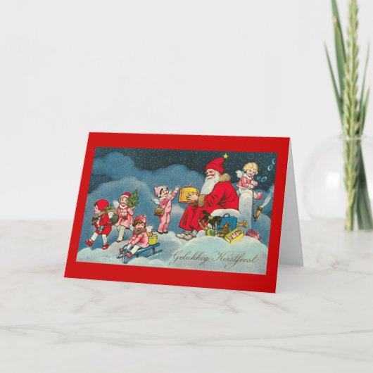 "Gelukkig Kerstfeest"ヴィンテージオランダクリスマスカード シーズンカード (正面)