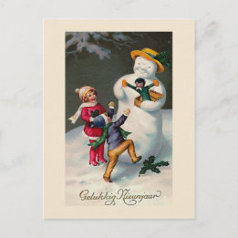 「Gelukkig Nieunjaar」ヴィンテージオランダはがき ポストカード