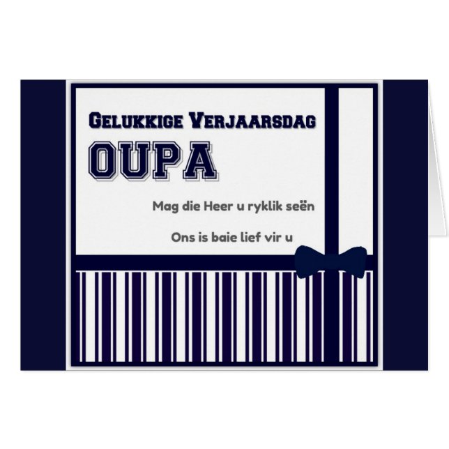 Gelukkige Verjaarsdag Oupa (正面横)