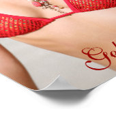 Gelusa Zaripova – 赤い水着ポスター ポスター (角)