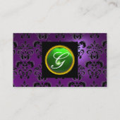 GEM DAMASK MONOGRAM アメジスト 紫 緑 名刺 (裏面)