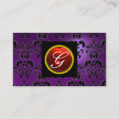 GEM DAMASK MONOGRAM アメジスト 紫 赤 名刺 (裏面)