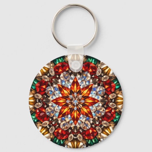 Gem Kaleidoscope Mandala – Sparkling Keychain キーホルダー (正面)