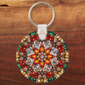 Gem Kaleidoscope Mandala – Sparkling Keychain キーホルダー (正面)