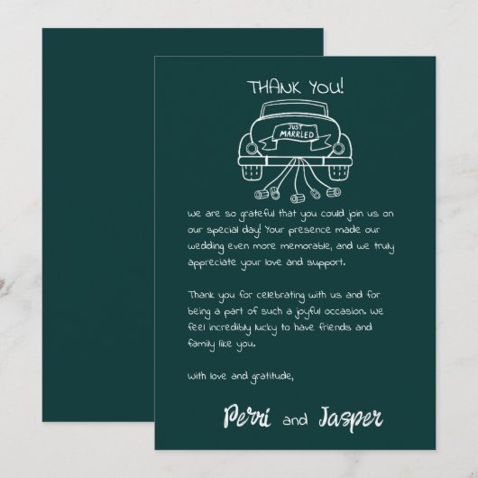 Gem & PenサンキューカードAzure 招待状 (正面/裏面)