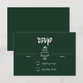 Gem & Pen のエメラルド RSVP カード (正面/裏面)