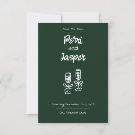 Gem & Pen Save the Date Emerald