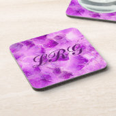 Gem Stone Pattern, Amethyst Crystal Slab  Beverage コースター (左側)