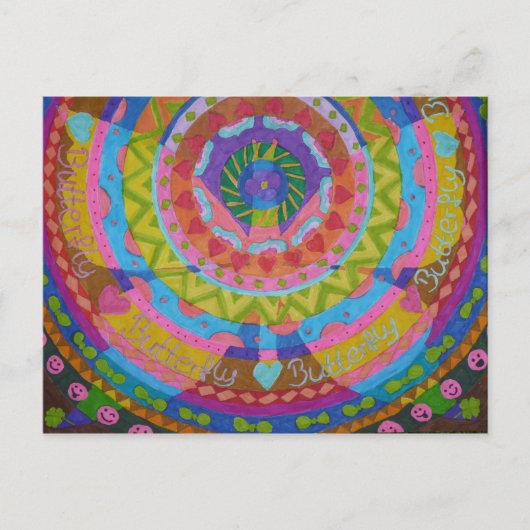 Gemalt Schmetterling mit Hintergrund ポストカード (正面)