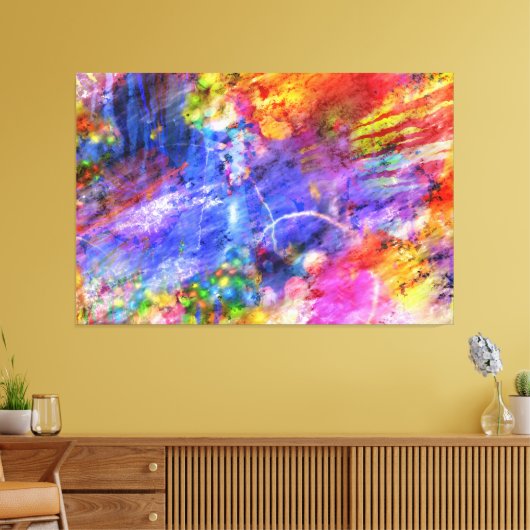 gemalte Farbenkunst mit magischer Ader キャンバスプリント (インサイチュ (リビング))