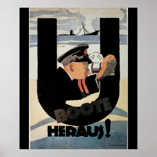 gemany U Boote Heraus_Propaganda Poster ポスター