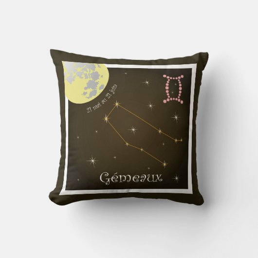 Gémeaux 21 mai au 21 juin Kissen クッション (正面)