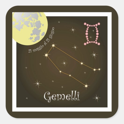 Gemelli 21 maggio al 21 giugno Aufkleber スクエアシール (正面)