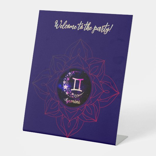 Geminiテーブルパーティーウェルカムサイン 台座サイン (正面)