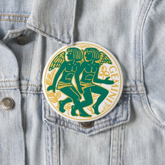 Gemini上の〔占星術の〕十二宮図の標識 缶バッジ (インサイチュ)