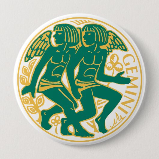 Gemini上の〔占星術の〕十二宮図の標識 缶バッジ (正面)