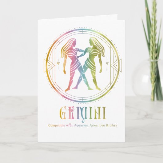 Gemini互換誕生日グリーティングカード カード (正面)