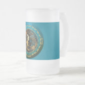 Gemini〔占星術の〕十二宮図のカスタマイズ フロストグラスビールジョッキ (正面右)