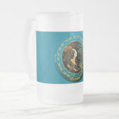 Gemini〔占星術の〕十二宮図のカスタマイズ フロストグラスビールジョッキ (正面左)