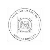 Gemini〔占星術の〕十二宮図のライブラリカスタムBook ラバースタンプ (インプリント)