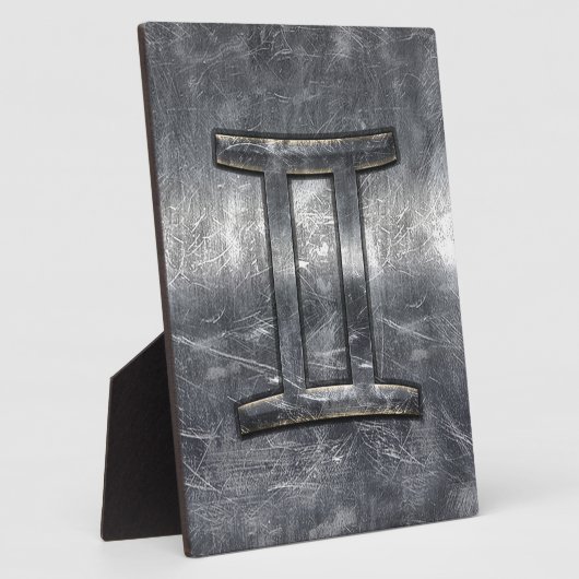 Gemini〔占星術の〕十二宮図シンボルグランジ動揺してスタイル フォトプラーク (側面)