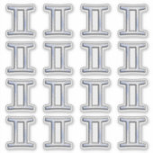 Gemini〔占星術の〕十二宮図シンボルNavy Blueデジタル迷彩柄 シール (正面)