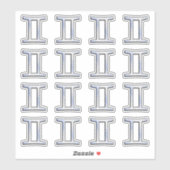 Gemini〔占星術の〕十二宮図シンボルNavy Blueデジタル迷彩柄 シール (シート)