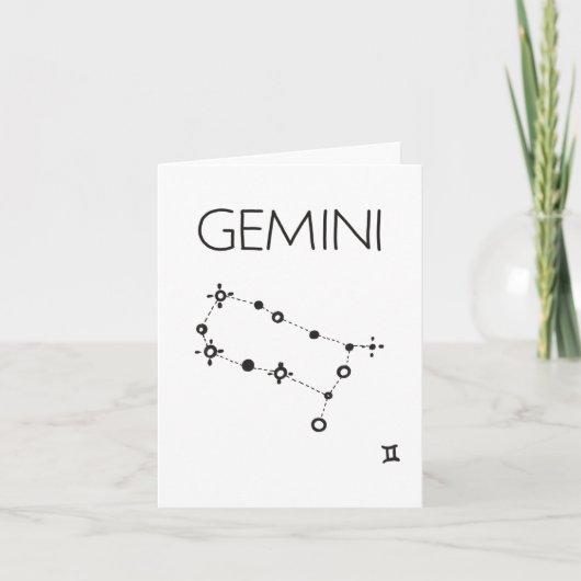 GEMINI〔占星術の〕十二宮図星座カ空白のード サンキューカード (正面)