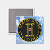 GEMINI /〔占星術の〕十二宮図誕生日シンボルや象徴 マグネット (正面/裏面)