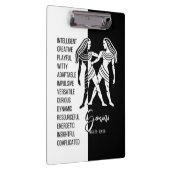 Gemini〔占星術の〕十二宮図Sign Black & White Clipboard クリップボード (右)