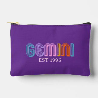 Gemini 星座 十二宮 カラフルなタイポグラフィのモダンバッグ アクセサリーポーチ