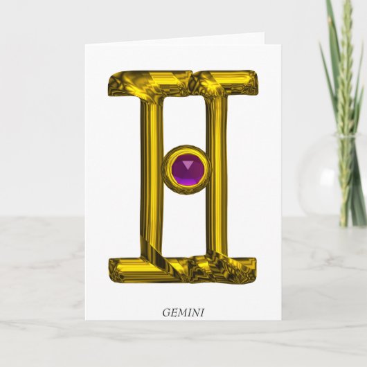 GEMINI 星座 誕生日 カード (正面)