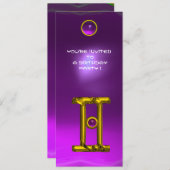 GEMINI ALEXANDRITE、アメジストブライトイエロー 招待状 (正面/裏面)