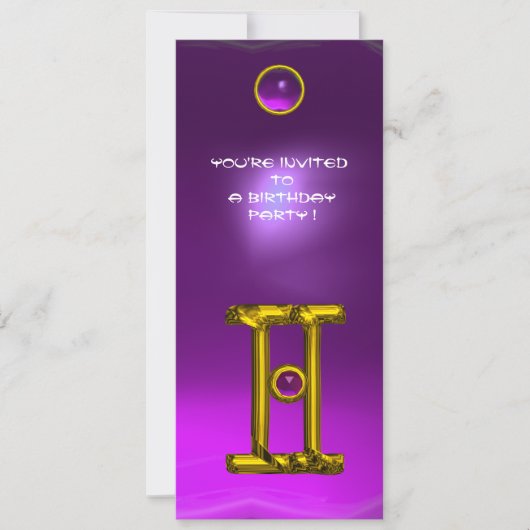 GEMINI ALEXANDRITE、アメジストブライトイエロー 招待状 (正面)