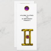 GEMINI ALEXANDRITE,アメジスト明黄色 招待状 (正面/裏面)