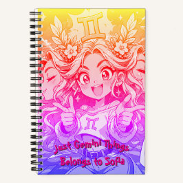 Gemini Anime Galaxy Chic Spiral Notebook ノートブック