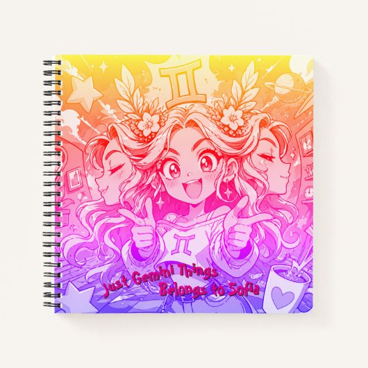 Gemini Anime Studio Aesthetic Square Stationery ノートブック (正面)