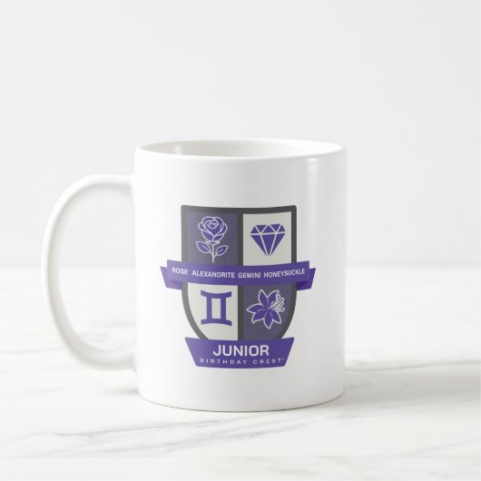 Gemini Birthday Crest™ for June 1-21 Mug コーヒーマグカップ (左)