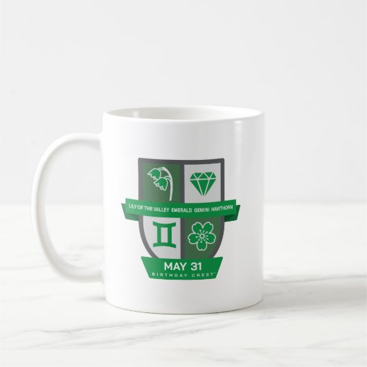 Gemini Birthday Crest™ for May 21-31 Mug コーヒーマグカップ (左)