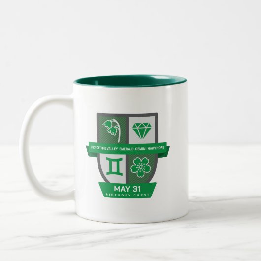 Gemini Birthday Crest™ for May 21-31 Mug ツートーンマグカップ (左)