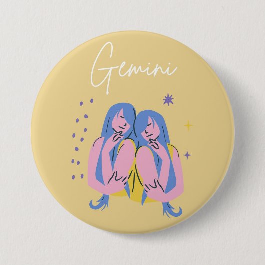 Gemini button badge 缶バッジ (正面)